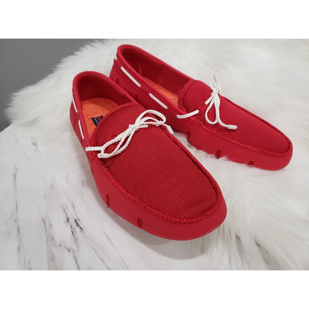 NEW NO BOX SZ 8 EU 42 SWIMS Mens Riva Red Slip On Loafers Shoes waterproof water